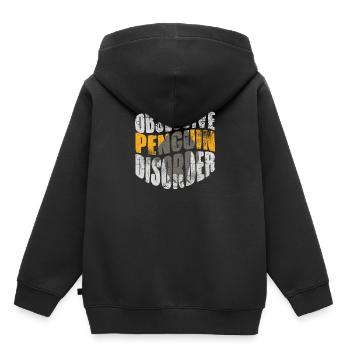 manchot - Sweat Premium à capuche enfant bio - noir - Dos - AI Model Kid Male (0cm)