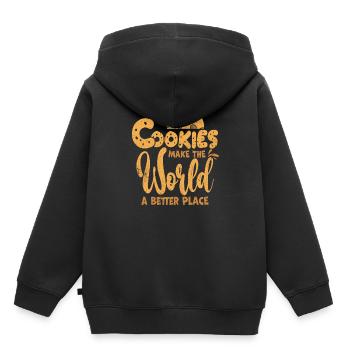 gâteau - Sweat Premium à capuche enfant bio - noir - Dos - AI Model Kid Male (0cm)