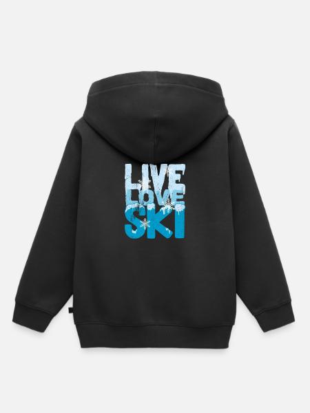 Ski - Kinder Premium Organic Hoodie - Schwarz