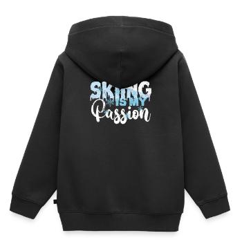 Ski - Kinder Premium Organic Hoodie - Schwarz - Hinten - AI Model Kid Male (0cm)