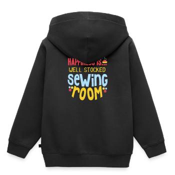 Nähen - Kinder Premium Organic Hoodie - Schwarz - Hinten - AI Model Kid Male (0cm)