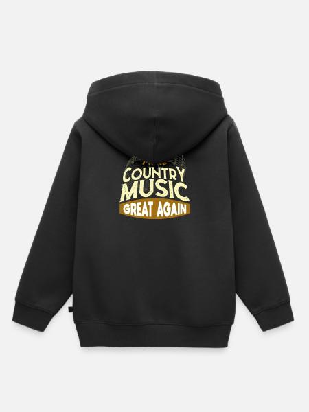 Country Musik - Kinder Premium Organic Hoodie - Schwarz