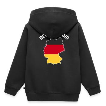 Allemagne - Sweat Premium à capuche enfant bio - noir - Dos - AI Model Kid Male (0cm)