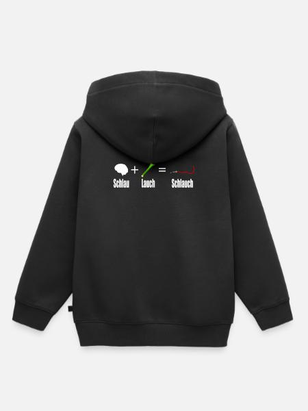 Schlau + Lauch = Schlauch - Kinder Premium Organic Hoodie - Schwarz