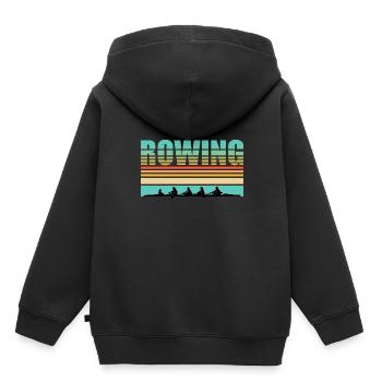 Rudern Vierer mit Steuermann - Rudern - Kinder Premium Organic Hoodie - Schwarz - Hinten - AI Model Kid Male (0cm)