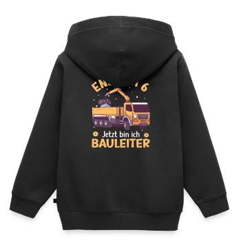 6. Geburtstag Junge Kipper Design Endlich 6 - Kinder Premium Organic Hoodie - Schwarz - Hinten - AI Model Kid Male (0cm)