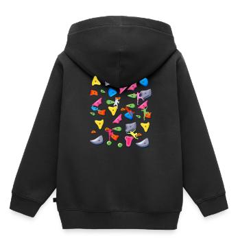 Escalade de bloc Escalade de bloc Bloc - Sweat Premium à capuche enfant bio - noir - Dos - AI Model Kid Male (0cm)