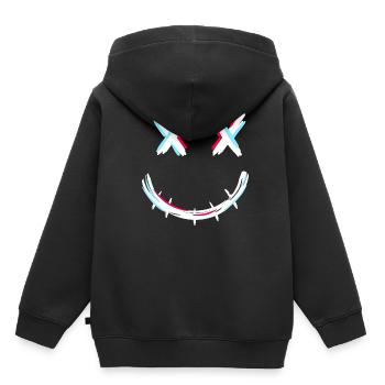 Reißverschluss Mund - Kinder Premium Organic Hoodie - Schwarz - Hinten - AI Model Kid Male (0cm)