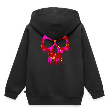 Totenkopf ultra bunt camo - Kinder Premium Organic Hoodie - Schwarz - Hinten - AI Model Kid Male (0cm)