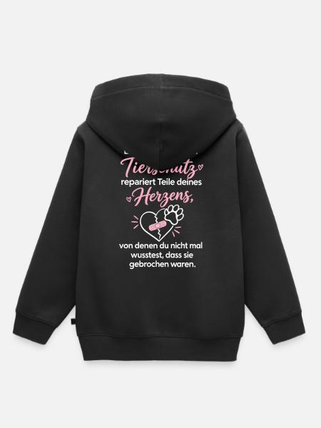 Tierschutzhund Herzensretter Design - Kinder Premium Organic Hoodie - Schwarz