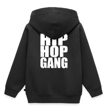 hip hop gang - Sweat Premium à capuche enfant bio - noir - Dos - AI Model Kid Male (0cm)