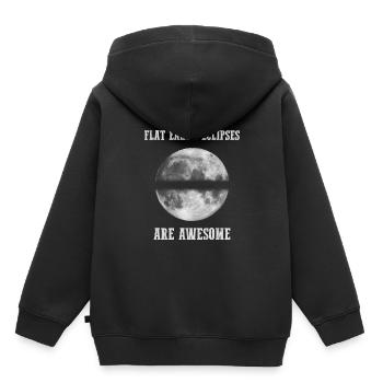 Die Erde ist eine Scheibe Mondfinsternis Theorie - Kinder Premium Organic Hoodie - Schwarz - Hinten - AI Model Kid Male (0cm)