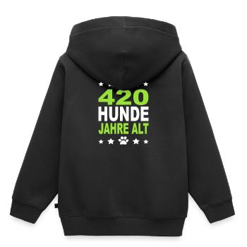 Doggie Shirt Round 60's Birthday Dog Years - Kids Premium Organic Hoodie - black - Back - AI Model Kid Male (0cm)