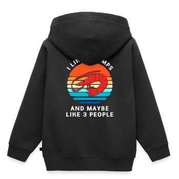 Crabe, Langouste, Fruits de mer, Crevettes - Sweat Premium à capuche enfant bio - noir - Dos - AI Model Kid Male (0cm)