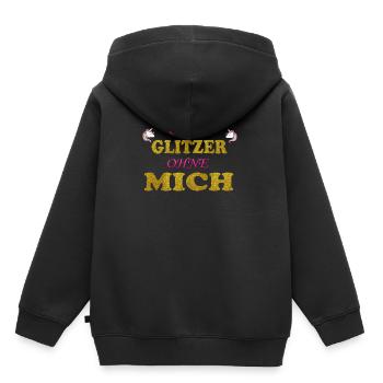 Ohne Glitzer ohne mich Unicorn - Kinder Premium Organic Hoodie - Schwarz - Hinten - AI Model Kid Male (0cm)
