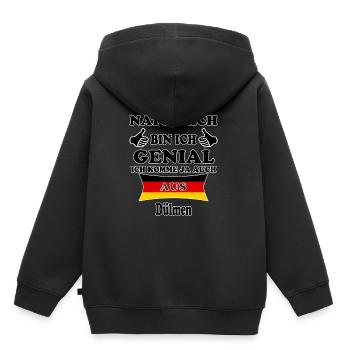 Geschenk Genial komme aus Dülmen - Kinder Premium Organic Hoodie - Schwarz - Hinten - AI Model Kid Male (0cm)