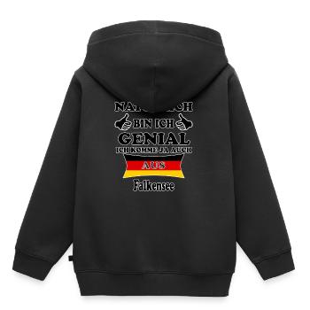 Geschenk Genial komme aus Falkensee - Kinder Premium Organic Hoodie - Schwarz - Hinten - AI Model Kid Male (0cm)