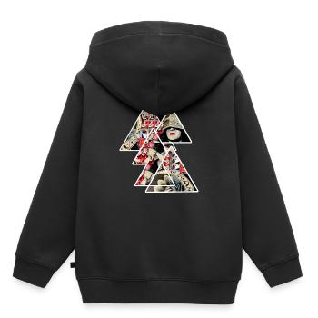 popart streetart autonom grafitti geometrie - Sweat Premium à capuche enfant bio - noir - Dos - AI Model Kid Male (0cm)