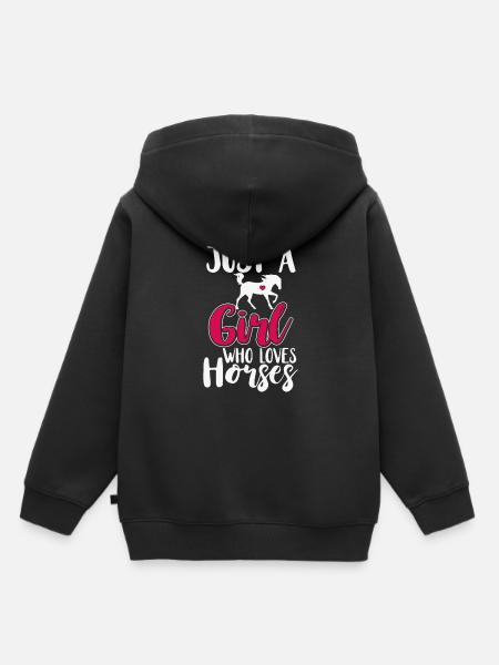 Reiten - Kinder Premium Organic Hoodie - Schwarz