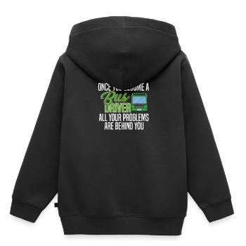 conducteur de bus drôle en disant. Bus scolaire - Sweat Premium à capuche enfant bio - noir - Dos - AI Model Kid Male (0cm)
