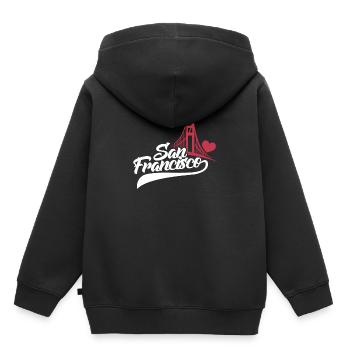 San Francisco - Sweat Premium à capuche enfant bio - noir - Dos - AI Model Kid Male (0cm)