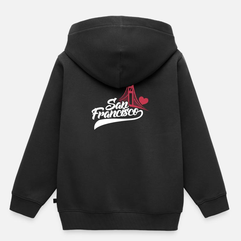 San Francisco - Sweat Premium à capuche enfant bio - noir