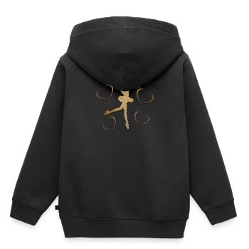 Patinage sur glace Patinage artistique Patinage artistique - Sweat Premium à capuche enfant bio - noir - Dos - AI Model Kid Male (0cm)