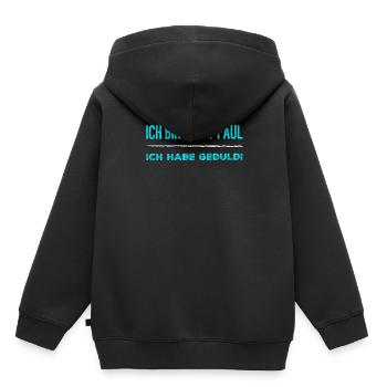 Je ne suis pas paresseux, je suis patient! - Sweat Premium à capuche enfant bio - noir - Dos - AI Model Kid Male (0cm)