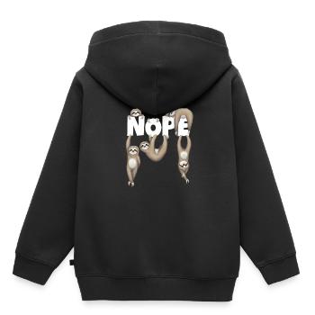 paresseux de la vie Nope Chill Votre cadeau de vie - Sweat Premium à capuche enfant bio - noir - Dos - AI Model Kid Male (0cm)