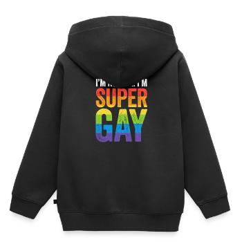 Ich bin nicht homosexuell, ich bin super homosexuelles T-Shirt - LGBTQ-Stolz - Kinder Premium Organic Hoodie - Schwarz - Hinten - AI Model Kid Male (0cm)