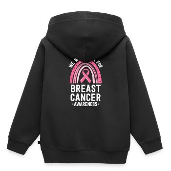 Wir tragen rosa Brustkrebs Awareness Matching - Kinder Premium Organic Hoodie - Schwarz - Hinten - AI Model Kid Male (0cm)