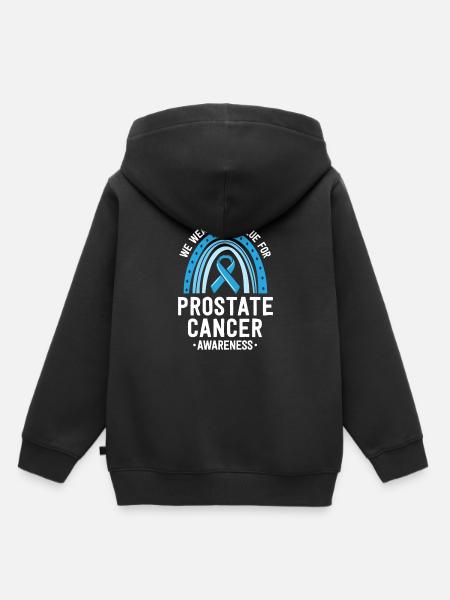 Wir tragen hellblaues Prostatakrebsbewusstsein - Kinder Premium Organic Hoodie - Schwarz