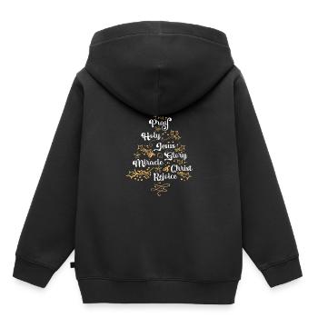 Christlicher Weihnachtsbaum Familienfeiertagskirche - Kinder Premium Organic Hoodie - Schwarz - Hinten - AI Model Kid Male (0cm)