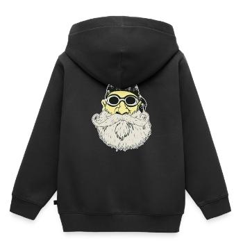 Cadeau de crâne de moto de barbe hipster rocker - Sweat Premium à capuche enfant bio - noir - Dos - AI Model Kid Male (0cm)