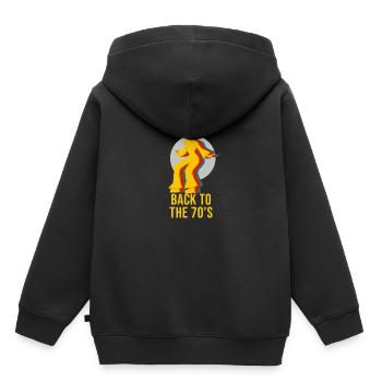 70er siebziger Afro retro vintage Disko Geschenk - Kinder Premium Organic Hoodie - Schwarz - Hinten - AI Model Kid Male (0cm)