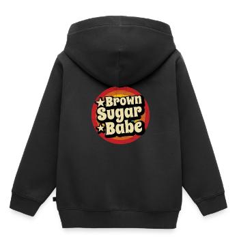 Sucre brun Babe - Sweat Premium à capuche enfant bio - noir - Dos - AI Model Kid Male (0cm)