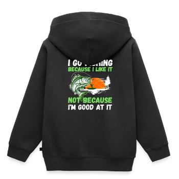 Angler Hobby Angler Fischer - Sweat Premium à capuche enfant bio - noir - Dos - AI Model Kid Male (0cm)