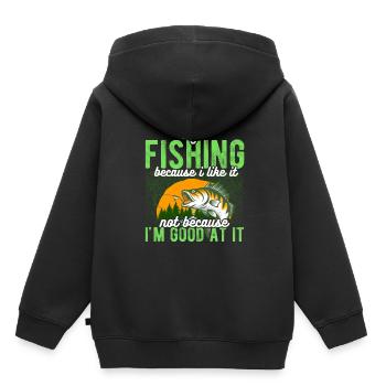 Angler Hobby Angler Fischer - Sweat Premium à capuche enfant bio - noir - Dos - AI Model Kid Male (0cm)