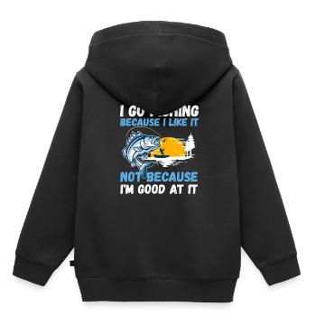Angler Hobby Angler Fischer - Sweat Premium à capuche enfant bio - noir - Dos - AI Model Kid Male (0cm)