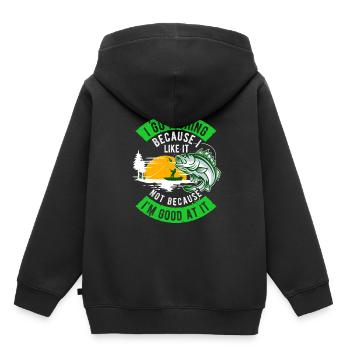 Angler Hobby Angler Fischer - Sweat Premium à capuche enfant bio - noir - Dos - AI Model Kid Male (0cm)
