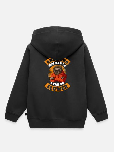 Faultier - Kinder Premium Organic Hoodie - Schwarz