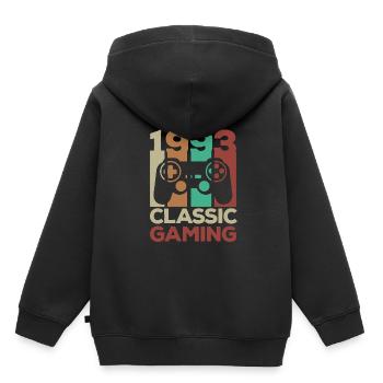 1993 30e anniversaire Retro Vintage Gamer - Sweat Premium à capuche enfant bio - noir - Dos - AI Model Kid Male (0cm)