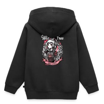 Tatouage Homme Femme Fille Tatouée - Sweat Premium à capuche enfant bio - noir - Dos - AI Model Kid Male (0cm)