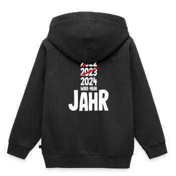 Silvester 2024 wird mein Jahr - Kinder Premium Organic Hoodie - Schwarz - Hinten - AI Model Kid Male (0cm)