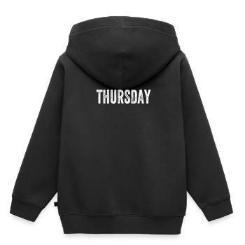 Jeudi Jour de la semaine - Sweat Premium à capuche enfant bio - noir - Dos - AI Model Kid Male (0cm)