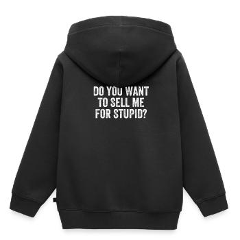 Veux-tu me vendre pour un Denglish stupide ? - Sweat Premium à capuche enfant bio - noir - Dos - AI Model Kid Male (0cm)