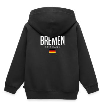 Brême - Sweat Premium à capuche enfant bio - noir - Dos - AI Model Kid Male (0cm)