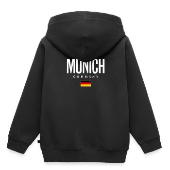 Munich - Sweat Premium à capuche enfant bio - noir - Dos - AI Model Kid Male (0cm)