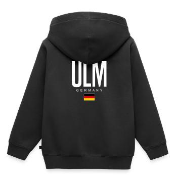 Ulm - Sweat Premium à capuche enfant bio - noir - Dos - AI Model Kid Male (0cm)