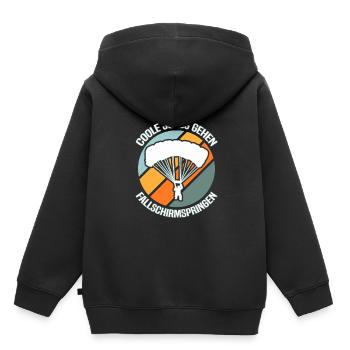 Fallschirmspringen Fallschirmspringer - Kinder Premium Organic Hoodie - Schwarz - Hinten - AI Model Kid Male (0cm)